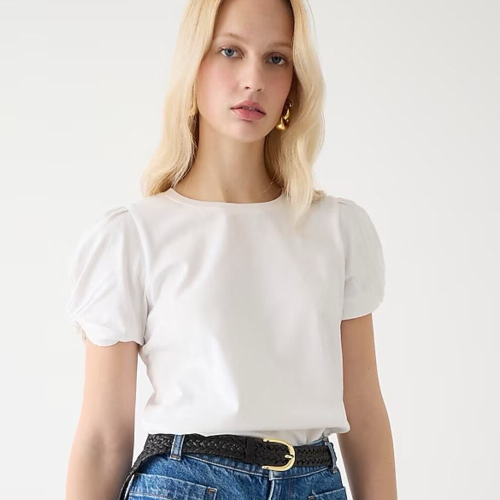 J.Crew Vintage jersey puff-sleeve T-shirt, size L